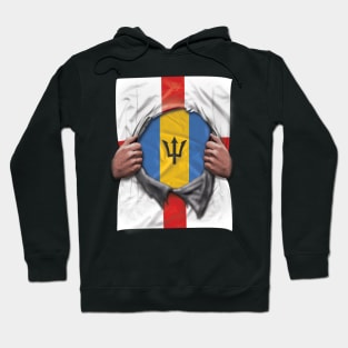 Barbados Flag English Flag Ripped - Gift for Barbadian From Barbados Hoodie